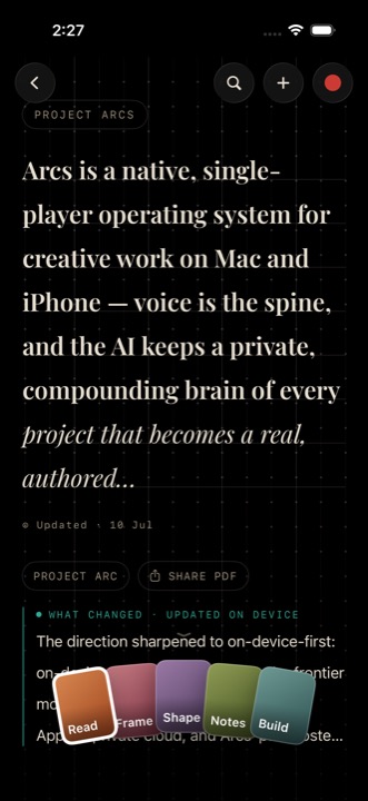 Arcs Read in dark mode